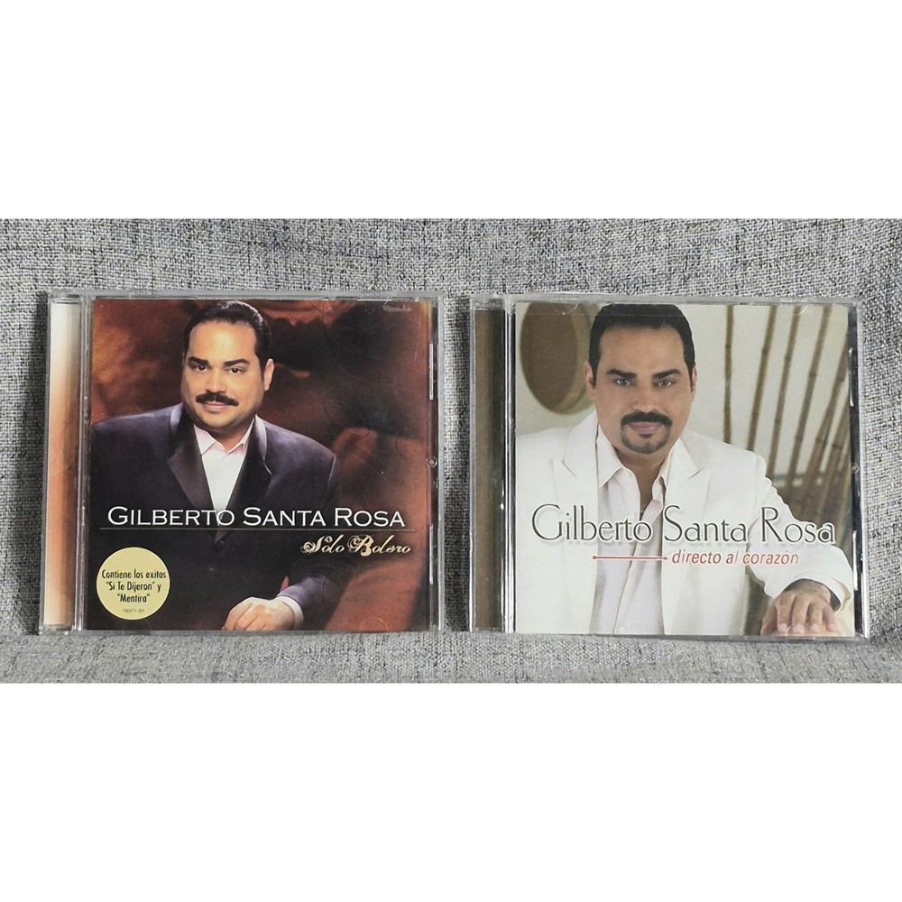 Lot of 2 Gilberto Santa Rosa Latin Musica CDs Solo Bolero & Directo al Corazón